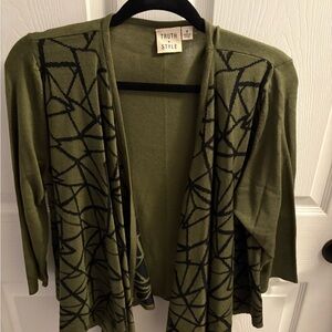 NEW Truth Olive Green Geometric Women's Cardigan